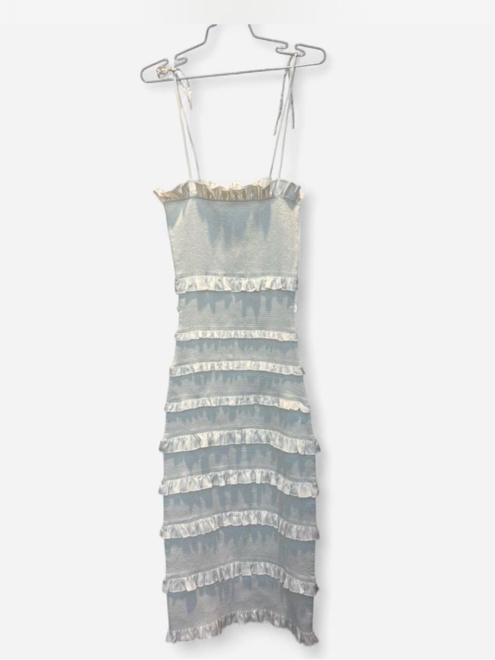 V Chapman the lily dress in white smocked layered midi dress size 2 XS $365
